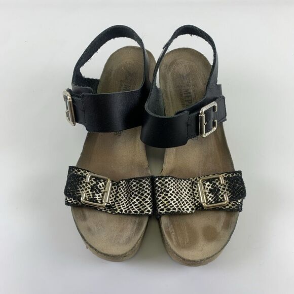 Mephisto Lissandra Wedge Sandals Adjustable Comfort Black Condor Leather 39 US 9 - Picture 4 of 16